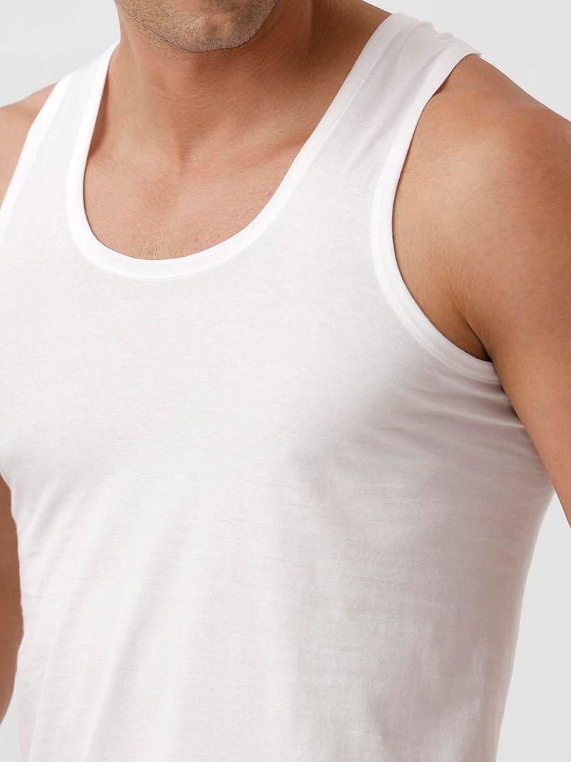 RAMRAJ COTTON Men Cotton White Vest RN (2 PCs Pack)-90 - Image 4