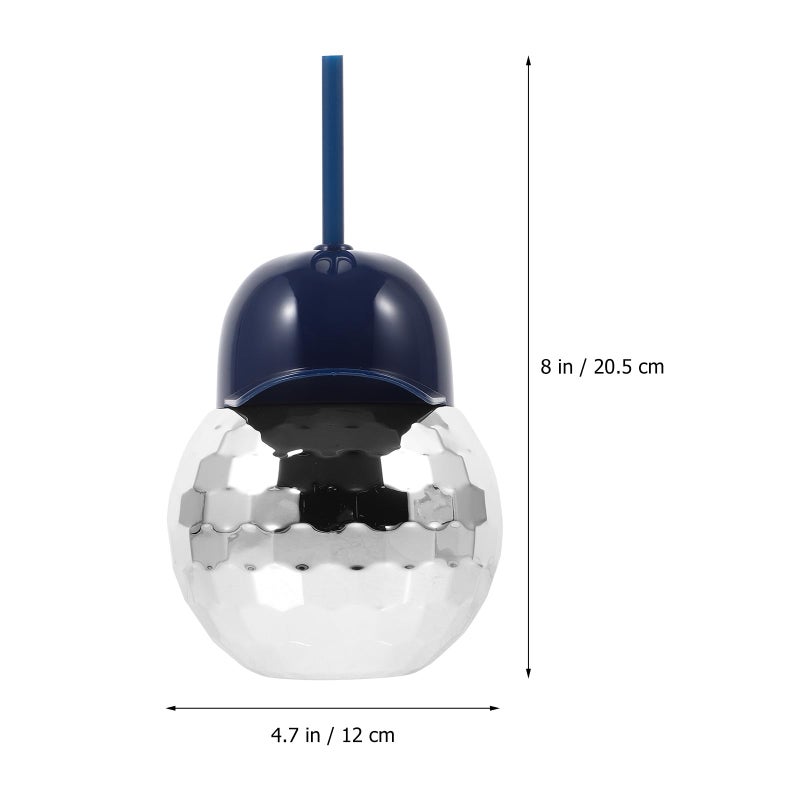 600ml Electroplated Disco Tumbler with Straw and Baseball Lid For Party - Image 3