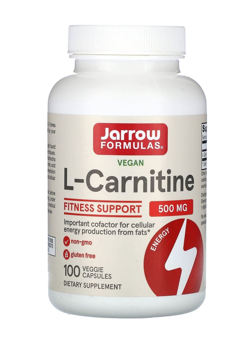 jarrow formulas L-Carnitine, 500 mg, 100 Veggie Capsules