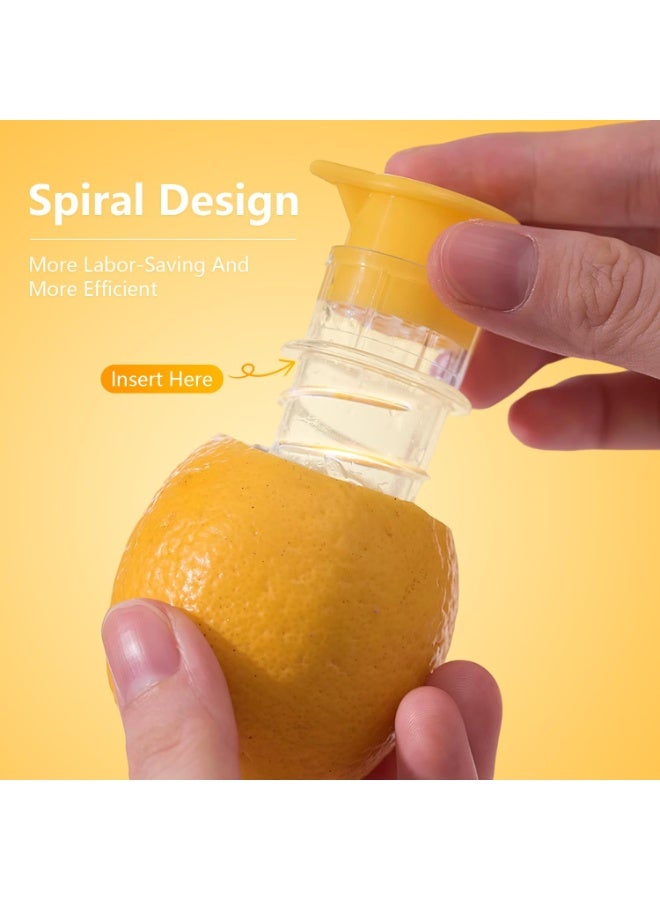 سونسر عصارة حمضيات يدوية، عصارة ليمون بغطاء لولبي مع مصفاة وفوهة مدمجة، طقم من قطعتين، أصفر وأخضر - Image 4