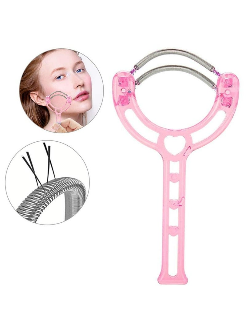 سيسلي قطعتان لإزالة شعر الوجه، أداة فعالة لإزالة شعر الوجه والشفاه، أداة تجميل زنبركية بلاستيكية للنساء والرجال (وردي) - Image 2