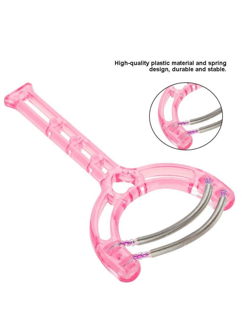 سيسلي قطعتان لإزالة شعر الوجه، أداة فعالة لإزالة شعر الوجه والشفاه، أداة تجميل زنبركية بلاستيكية للنساء والرجال (وردي) - Image 5