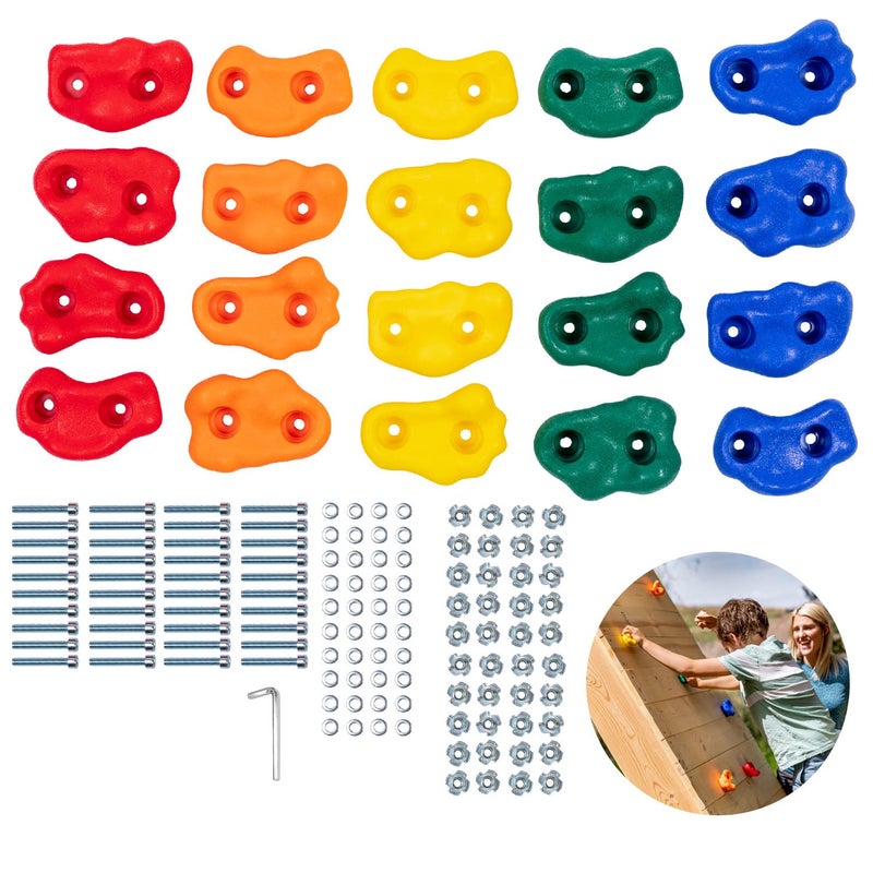 Squirrel Products 20 Large Kids Rock Climbing Holds with Mounting Hardware for up to 1 Installation - Image 3