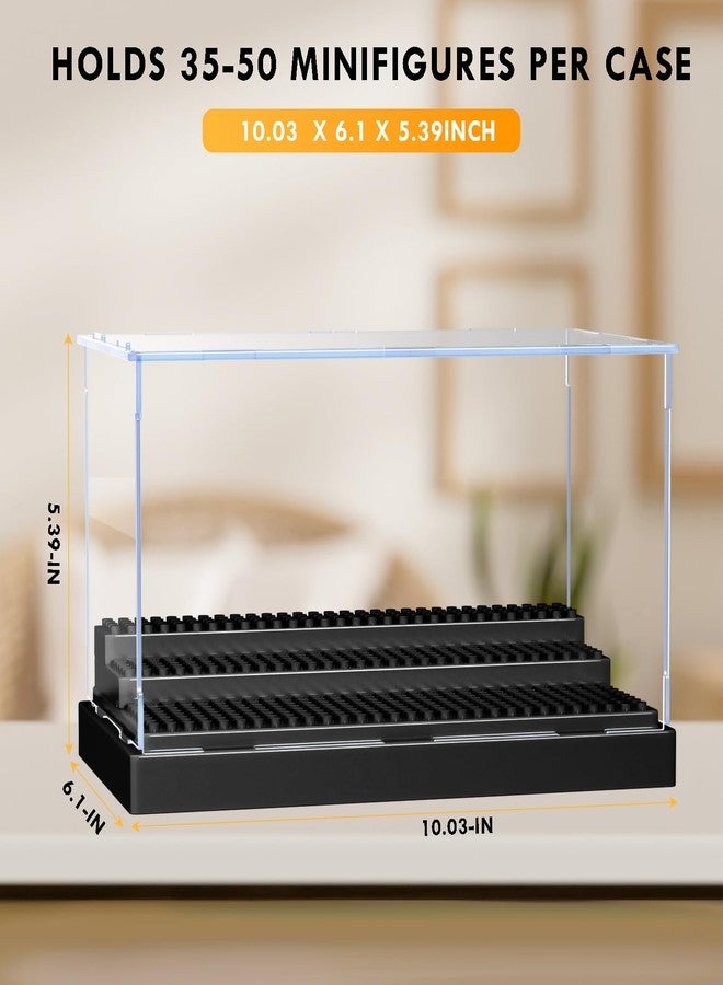 KKU Display Case for Minifigure Action Figures Blocks, Acrylic Minifigure Display Case Box Storage with 3 Movable Steps Gift for Kids Adults - Image 4