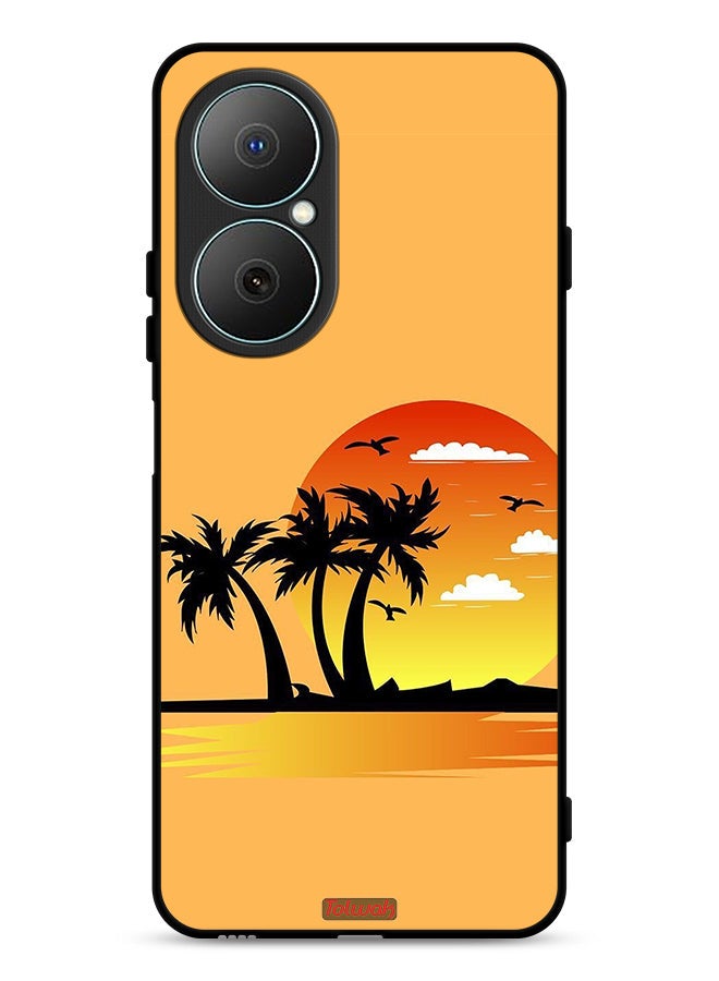 Tolwak Huawei Nova Y73 Protective Case Cover Drawing Abstract Design