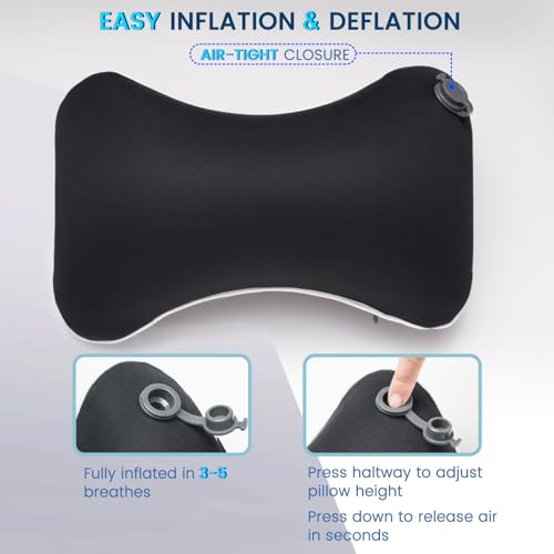 Keemall Inflatable Car Neck Pillow, Soft Headrest Inflatable Car Pillow for Driving Seat with Adjustable Strap, Comfortable Ergonomic Design Neck Support and Breathable Washable Cover - Image 4