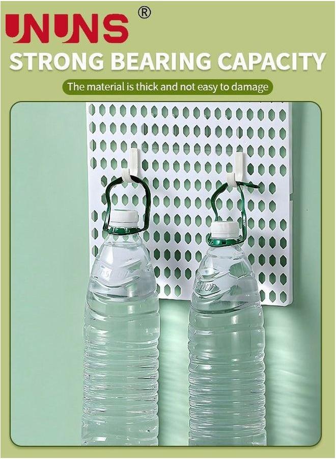 UNUNS Wall Mounted Storage Organizer,Wall Floating Shelves Set,DIY Shelf For Bedroom Office,2 S Hooks,3 Shelfs,2 Bulkheads - Image 5