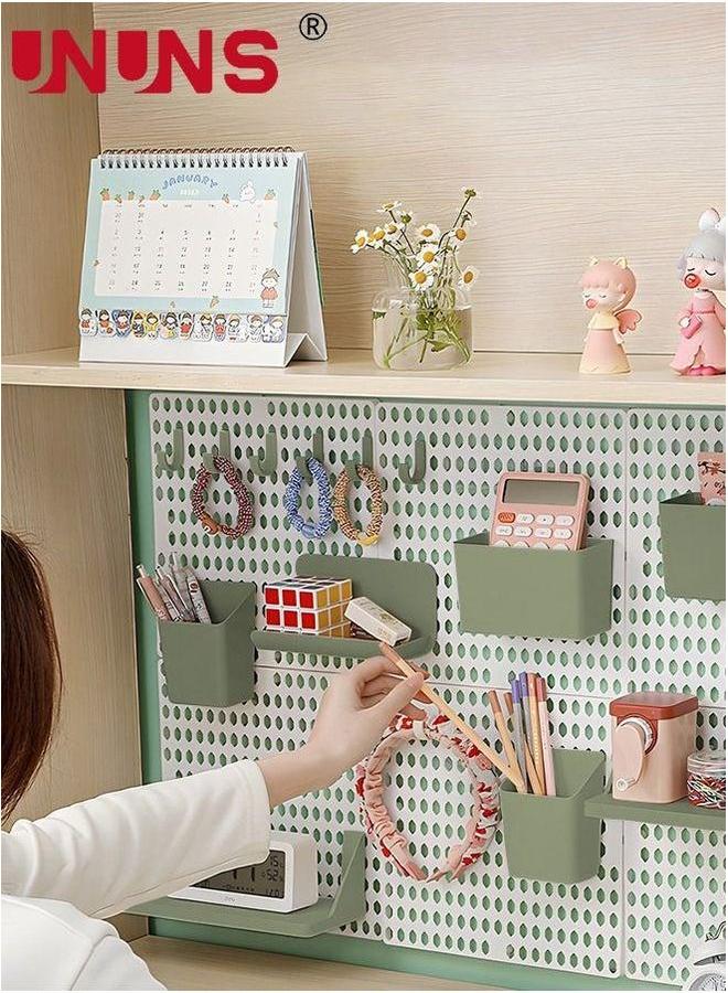 UNUNS Wall Mounted Storage Organizer,Wall Floating Shelves Set,DIY Shelf For Bedroom Office,2 S Hooks,3 Shelfs,2 Bulkheads - Image 2