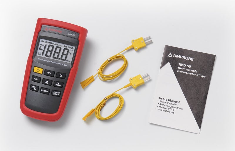 Amprobe TMD-50 K-Type Thermocouple Thermometer with Dual Input and Backlit LCD - Image 2