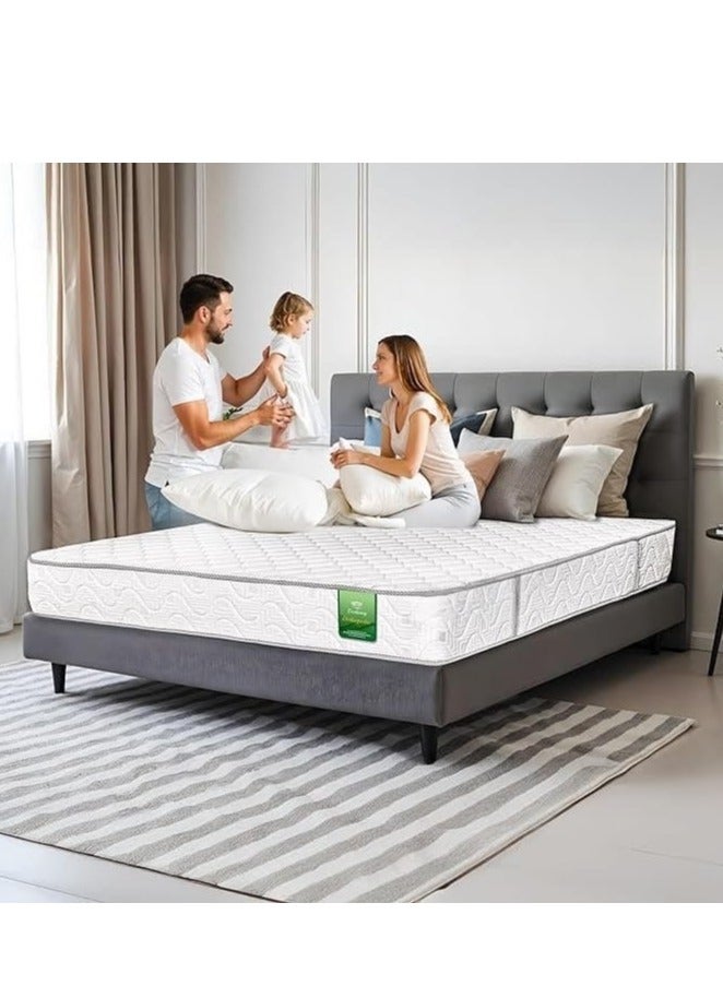 EASELIVING Super King Size Orthopedic Mattress - 22 cm Medium Firm Mattress with Breathable Fabric | Reversible Bonnell Spring Ortho Mattress with Pressure Relief for All Sleepers | 3-Year Warranty (200 x 200 cm) - Image 1