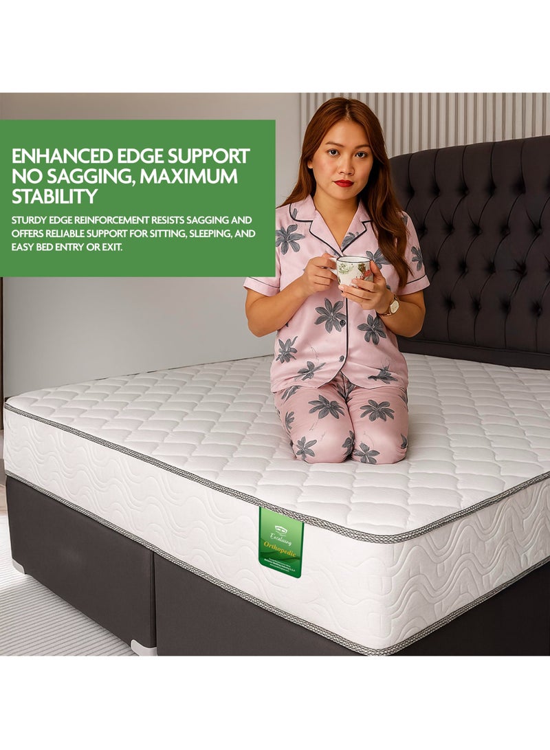 EASELIVING Super King Size Orthopedic Mattress - 22 cm Medium Firm Mattress with Breathable Fabric | Reversible Bonnell Spring Ortho Mattress with Pressure Relief for All Sleepers | 3-Year Warranty (200 x 200 cm) - Image 3
