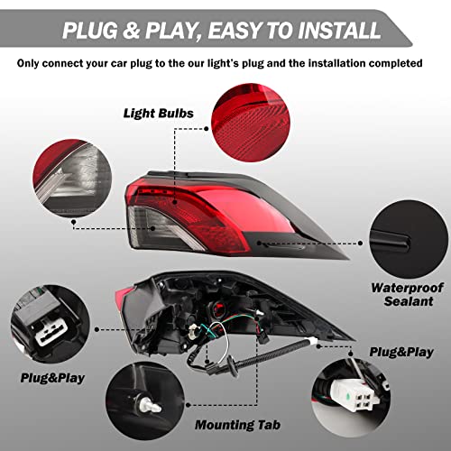 Clidr Tail Light for Toyota RAV4 2019 2020 2021 2022 2023 2024 Outer Rear Brake Lamp Replace# 81560-0R090 TO2805148 Passenger Side (Right) - Image 5