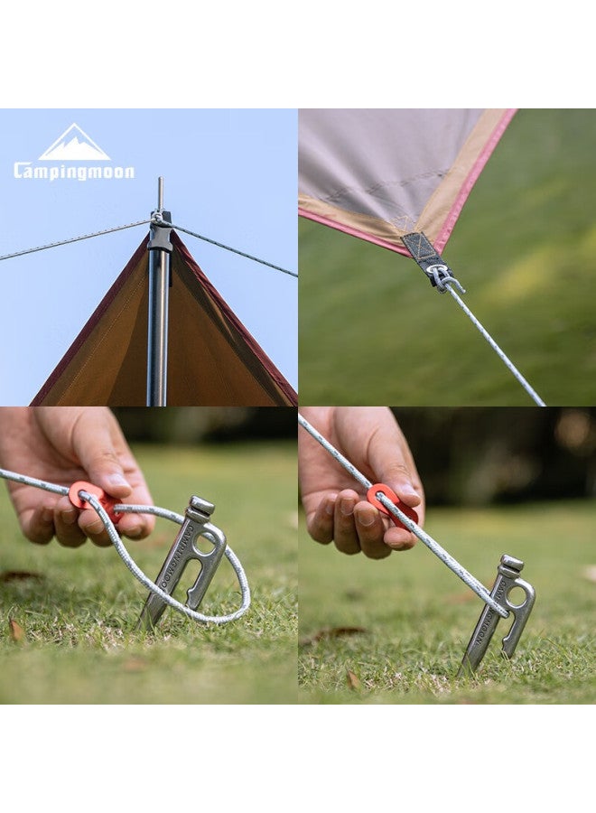Campingmoon Windproof Rope, Tarp Tent Ground Stake, Outdoor Camping Fixing Rope, Reflective Rope, Auxiliary Wind Rope - Image 3