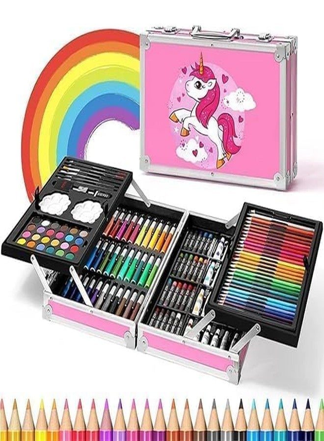 Neel Unicorn 145 Pieces Art & Craft Painting Box - Suitcase Shape Art, Painting- Sketching, Stationary, Water Colors Vanity Box - All in 1 Art Case Children Birthday Gift - Image 1