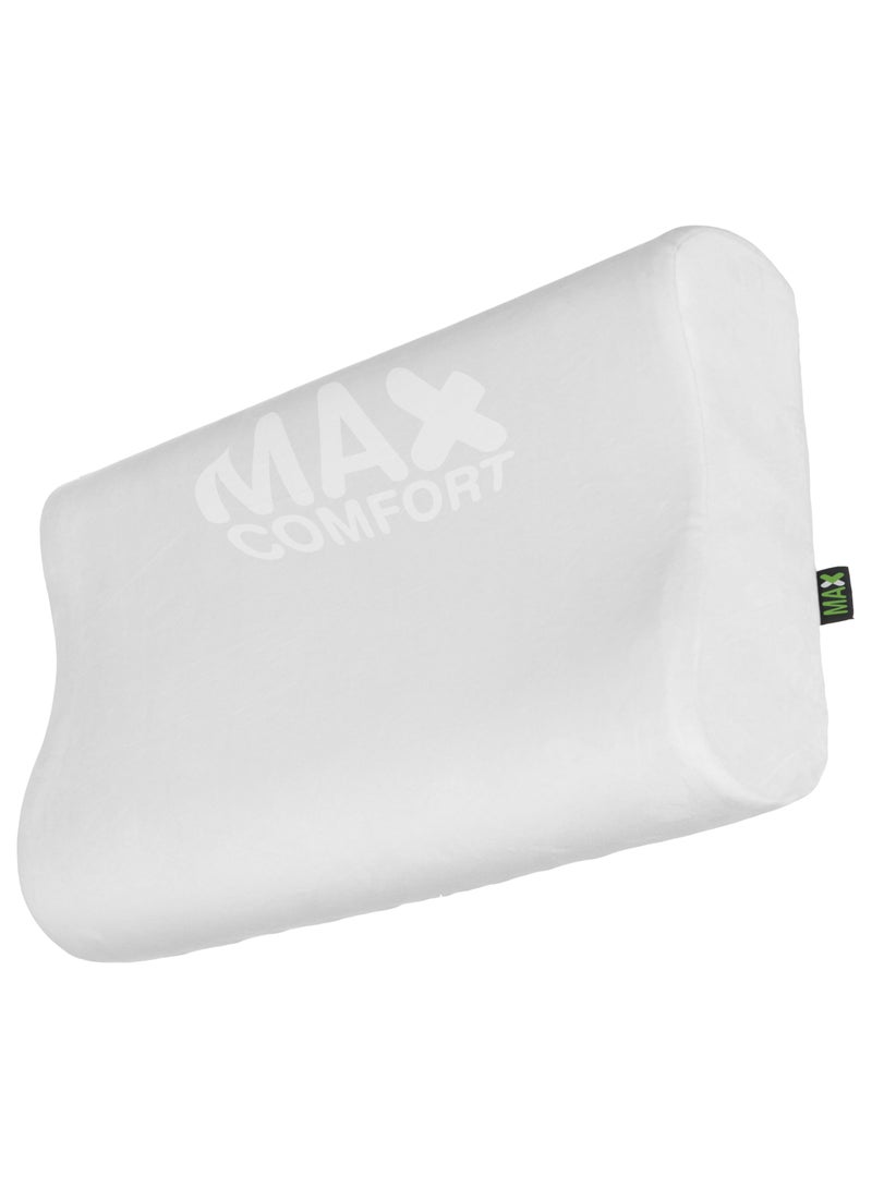 Max Comfort American memory foam medical pillow for the prevention of neck pain from Max Comfort (60 * 30 * 11, off white)  - Image 1