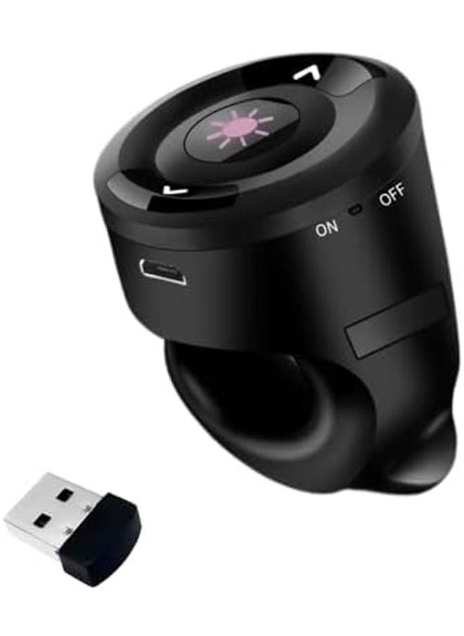 Generic 2.4G Wireless Presenter for Powerpoint Presentation Remote Control Red Laser Pointer,Finger Ring Presenter Rechargeable Slide Remote for Powerpoint Presentation Clicker for Computer  - Image 1
