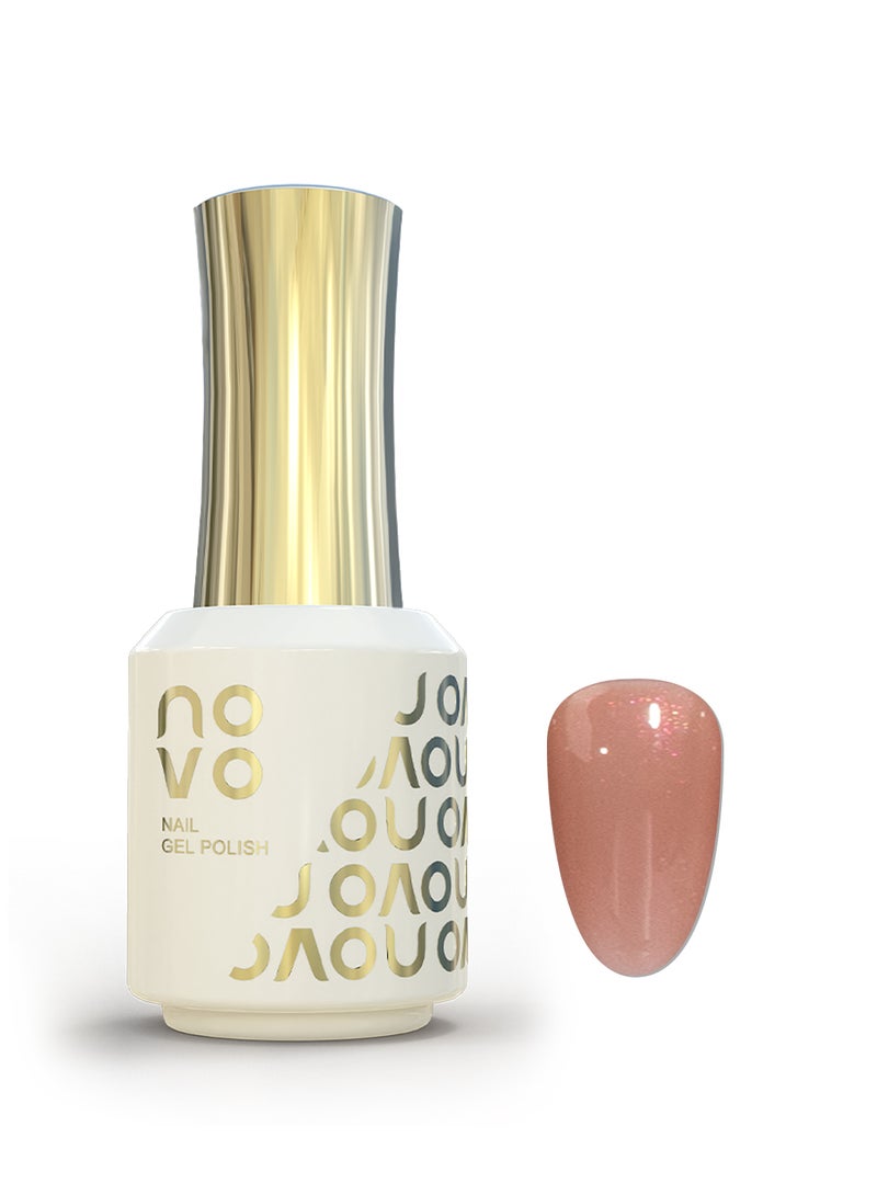 نوفو جل أظافر بقاعدة مطاطية، طلاء أظافر جل 2 في 1 قابل للغسل بمصباح LED للأظافر، تصميم فني للأظافر للنساء 12 مل NB63# ذهبي وردي - Image 1