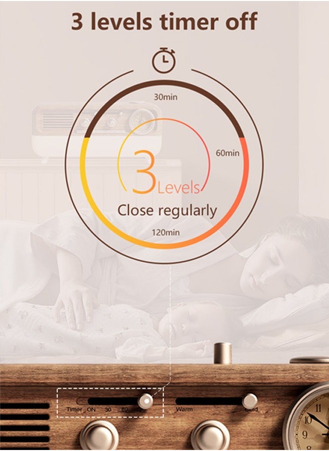 Generic - Classic Retro Styling Bluetooth Speaker, Dual-Color Light Adjustable Led Night Light, 6 Kinds Of Sleep-Aiding White Noise, 3-Speed Timer Alarm Clock, Suitable For Bedroom, Living Room, Study, Coffee Shop, Gym And Other Spaces. - Image 1
