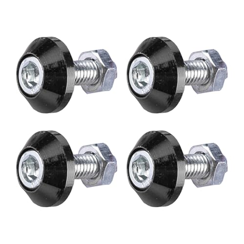 LHDOS 4PCS Motorcycle License Plate Bolts Aluminum Alloy Car Tag License Plate Screw Decorative Kit License Plate Frame Fastener Accessories for Most Motorcycles Cars Trucks Black - Image 1