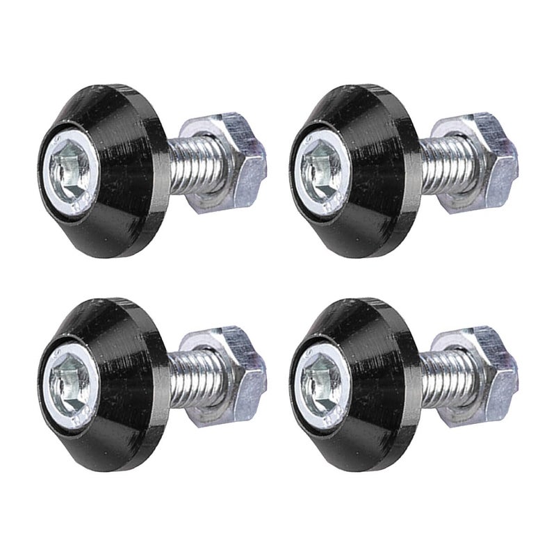 LHDOS 4PCS Motorcycle License Plate Bolts Aluminum Alloy Car Tag License Plate Screw Decorative Kit License Plate Frame Fastener Accessories for Most Motorcycles Cars Trucks Black - Image 3