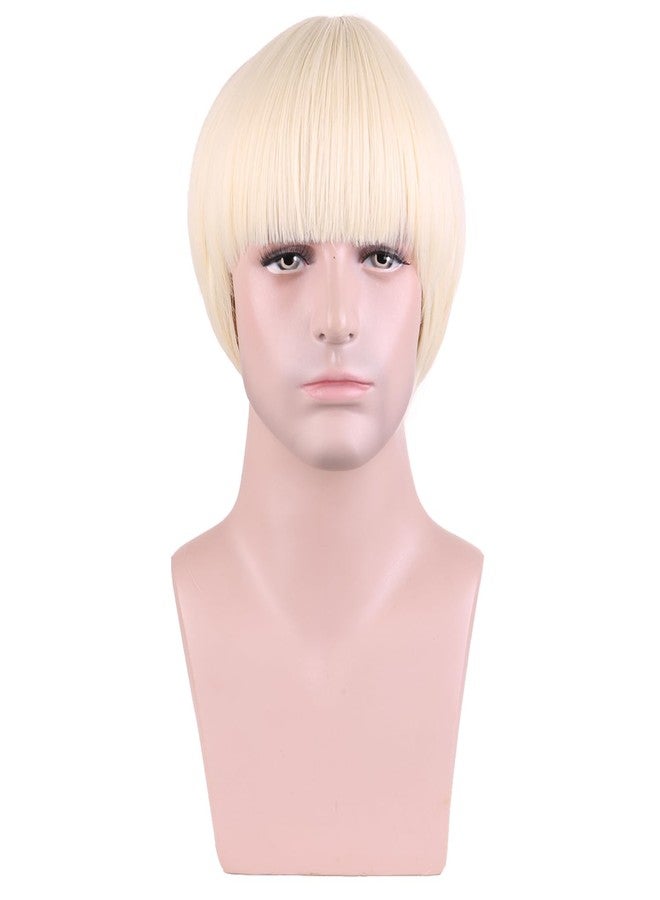 MAGQOO Short Mushroom Wig Men 60s 80s Bowl Cut Wigs Old Man Movie Party Halloween Vector Costume Anime Wig(Light Blonde) - Image 1