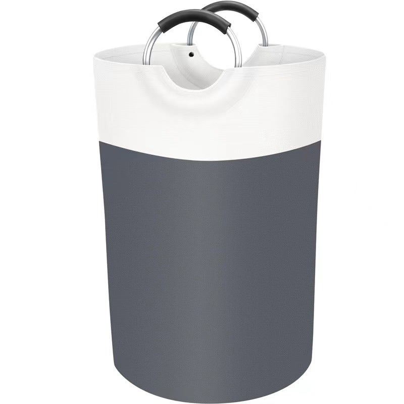 Fabric Laundry Bag Large Oxford Cloth Dirty Clothes Blue Foldable Aluminum Ring Dirty Clothes Toy Storage Bag - Image 3