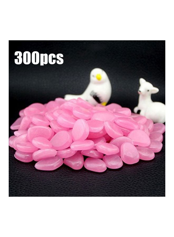 إسكدنيا طقم أحجار تضئي في الظلام مناسب للحدائق مكون من 300 قطعة وردي 12x11.5x11سم - Image 2