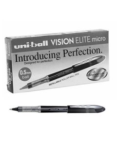 Uniball 12-Piece Vision Elite Micro Roller Pen 0.5mm Tip Black Ink  - Image 1