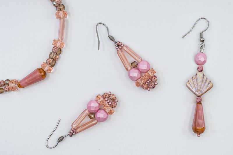 Bohemia Crystal Valley 2.1oz (60 g) Mix of Unique Czech Bohemia Glass Pressed Beads, Dirty Pink Antique, Table Cut, Matte and Glossy, Faceted Fire Polish, Hand Made Set Kit BCV - Image 5
