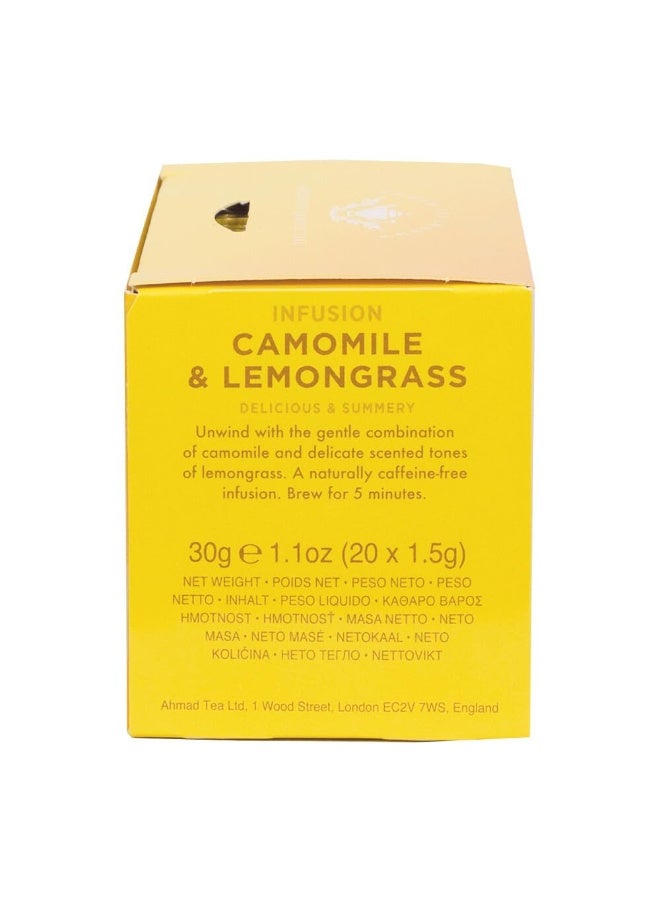 Ahmad Tea Camomile & Lemongrass Infusion Fruit & Herb Tea 20 Teabags - Image 3