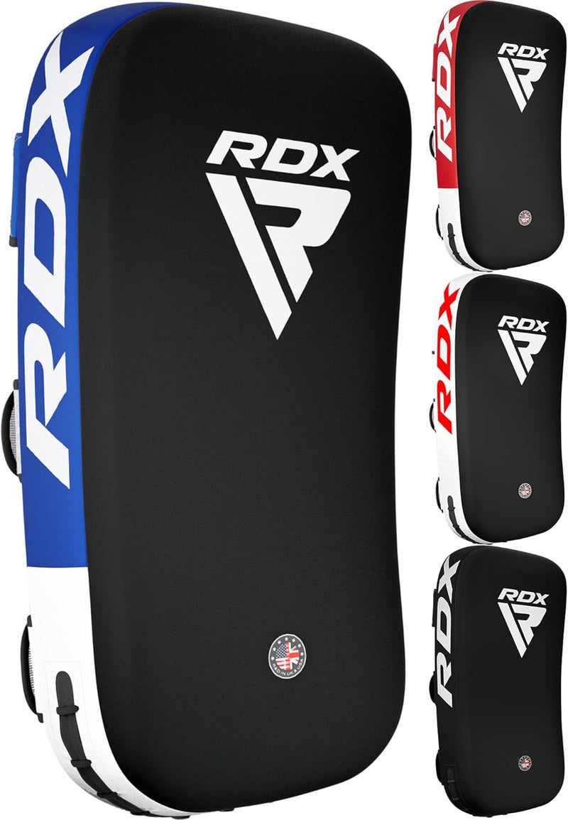 RDX Muay Thai Training Pad - Curved Kickboxing Strike Shield for MMA, Karate, Taekwondo |Blue/Black (APR-T1U) - Image 1