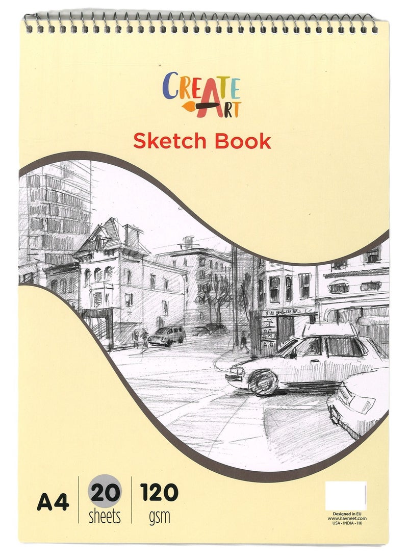 Navneet A4 Size Create Art Sketch Book 20 Sheets 120gsm Thickness 