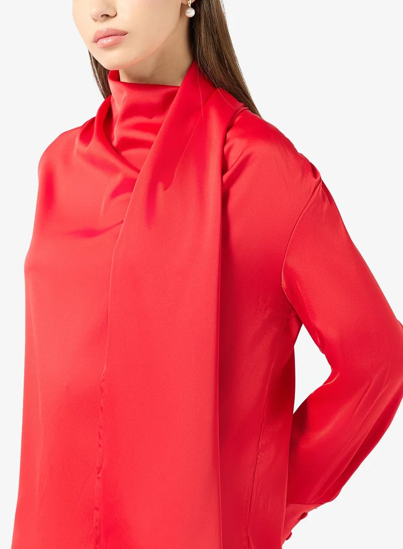 ELLA  Blouse With Scarf Drape for Women | Best Price UAE