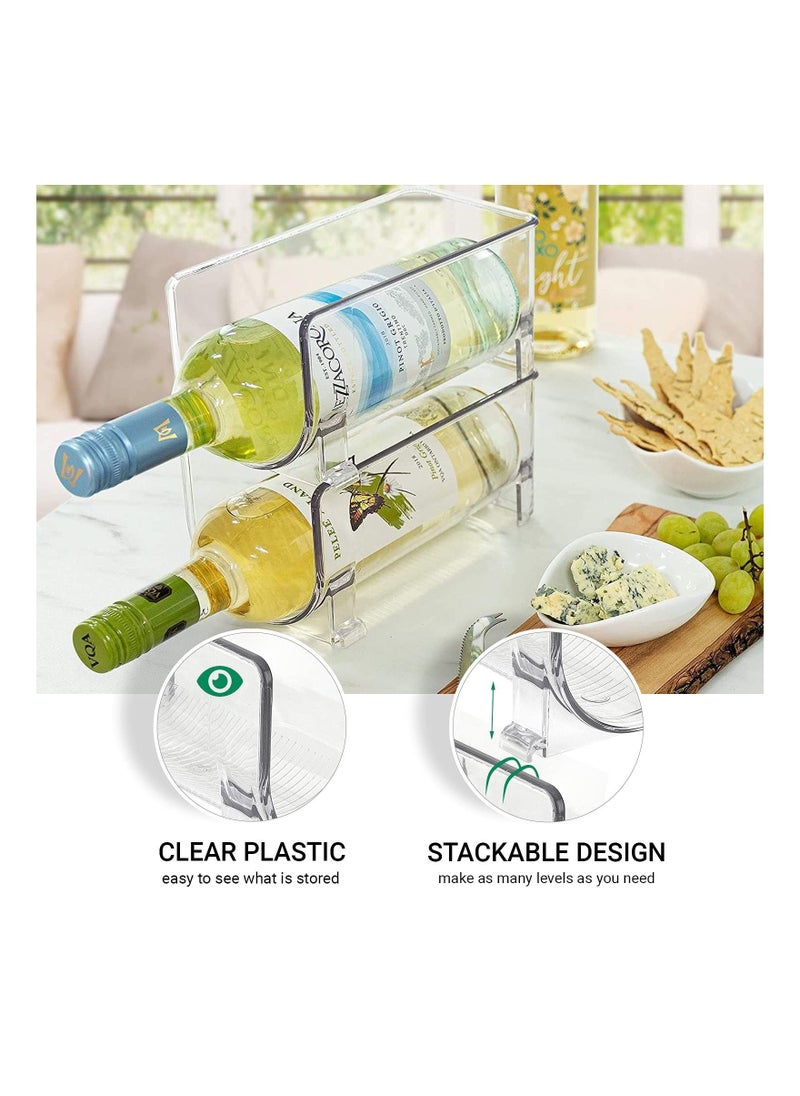 Y&D - Set of 2 Stackable Wine Storage Rack, Holds Bottles Counter Top Holder - Image 1