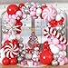 Froova Pink Christmas Balloon Garland Arch Kit 127Pcs Light Pink and Red Silver Balloon with Candy Cane Star Foil Balloons for Christmas Winter Holiday Girls Baby Shower Birthday Party Decorations - Image 2