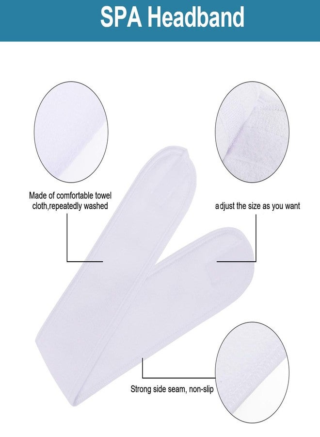 Whaline 60Pcs Spa Facial Headbands Head Wrap Stretch White Cloth Hair Bands for Bath Makeup Sport - Image 4
