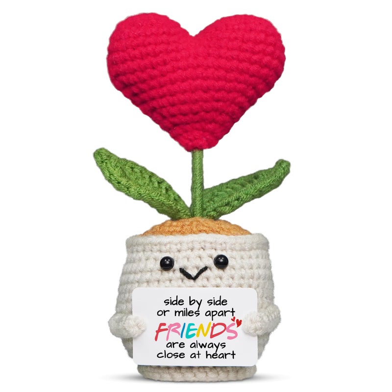 OASSIE Long Distance Friendship Gifts for Women - Positive Crochet Flowers - BFF Friend Gifts for Women Work Bestie, Galentine Day Birthday Gift for Best Woman, Gift for Sister - Image 1