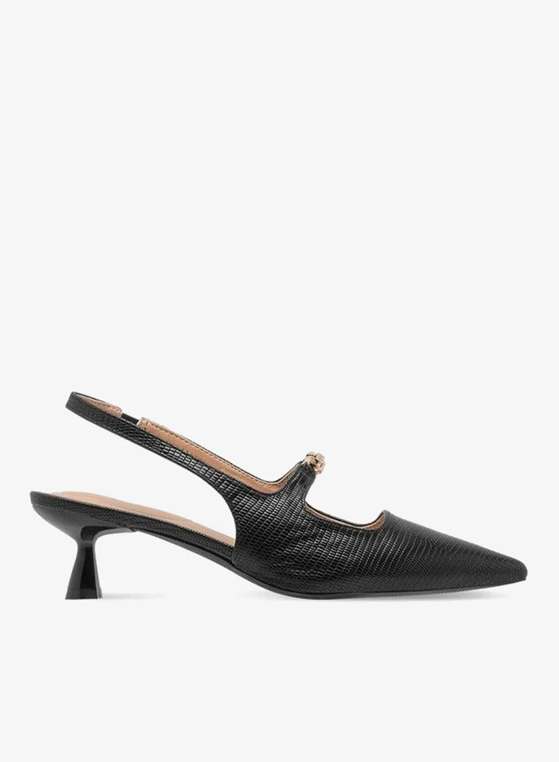 سيليست أحذية نسائية بكعب رفيع بتصميم حزام خلفي مزخرف