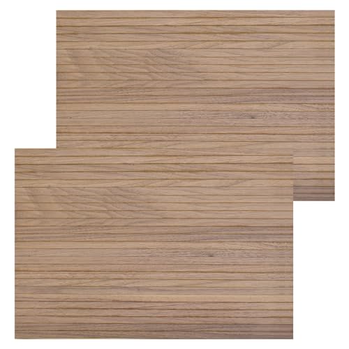 iland أرضيات منزل الدمى iLAND 17x11 2 قطع ملحقات منزل الدمى مصممة لتناسب أثاث منزل الدمى بمقياس 112 ومقياس 16 من الجوز الكلاسيكي - Image 1