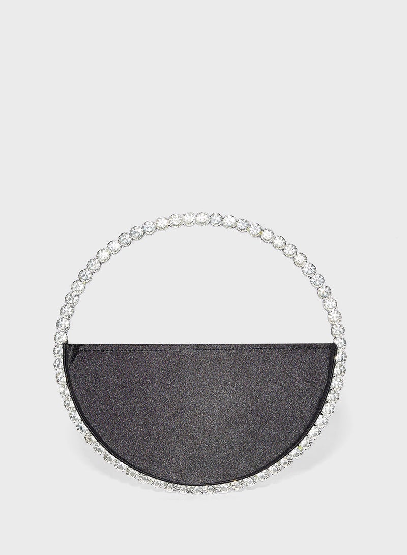 خزانة حقيبة يد دائرية مرصعة بالكريستال - Image 2