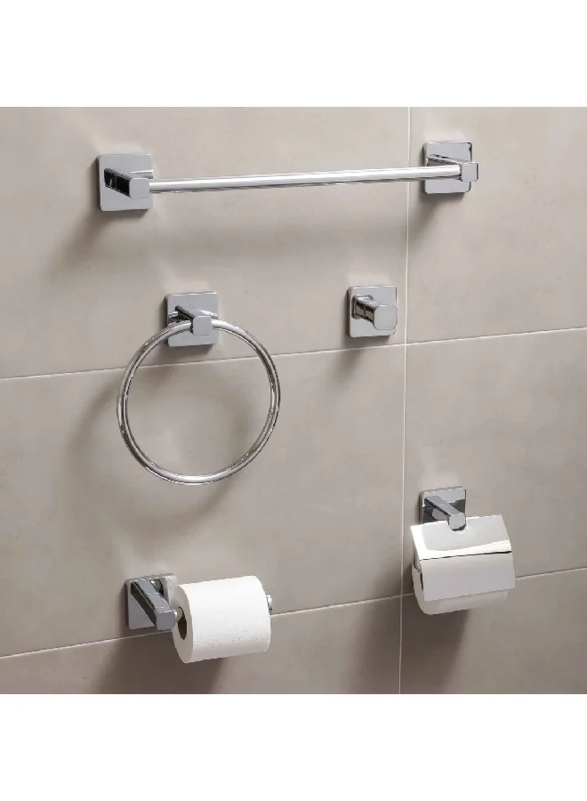 TATAY Kalo Paper Holder with Adhesive Chrome 12.5 x 12.5 x 5 cm 6320200