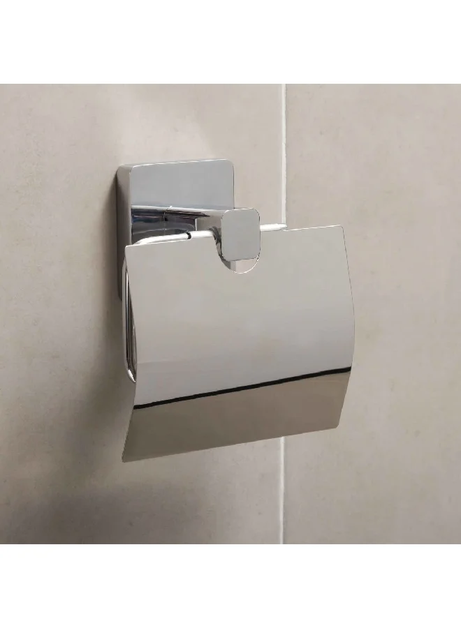 TATAY Kalo Paper Holder with Adhesive Chrome 12.5 x 12.5 x 5 cm 6320200