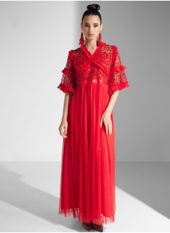 Golden Apple Ruffle Sequin Dress  - Image 1