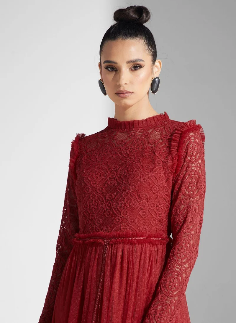 Golden Apple Lace Detail Dress