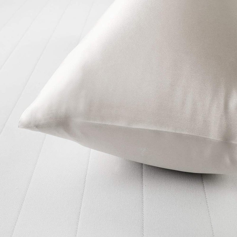 LCBD Silky Satin Toddler Pillowcases Set of 2, Super Soft Travel Pillow Covers, Small Kids Pillow Cases with Envelope Closure, 13"x 18", Silvergrey - Image 4