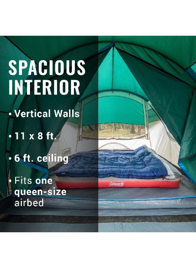 كولمان 2154685 كولمان خيمة على شكل مقصورة مع سقف مقاوم لعوامل الطقس 6 أشخاص ايفرجرين 13 x 10 قدم - Image 3