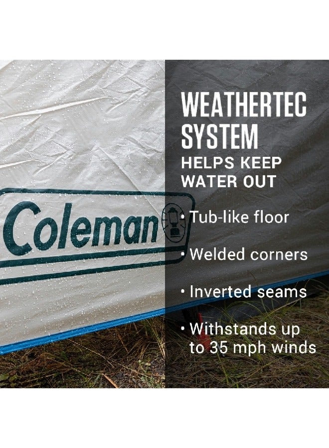 كولمان 2154685 كولمان خيمة على شكل مقصورة مع سقف مقاوم لعوامل الطقس 6 أشخاص ايفرجرين 13 x 10 قدم - Image 4