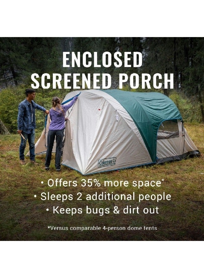 كولمان 2154685 كولمان خيمة على شكل مقصورة مع سقف مقاوم لعوامل الطقس 6 أشخاص ايفرجرين 13 x 10 قدم - Image 5