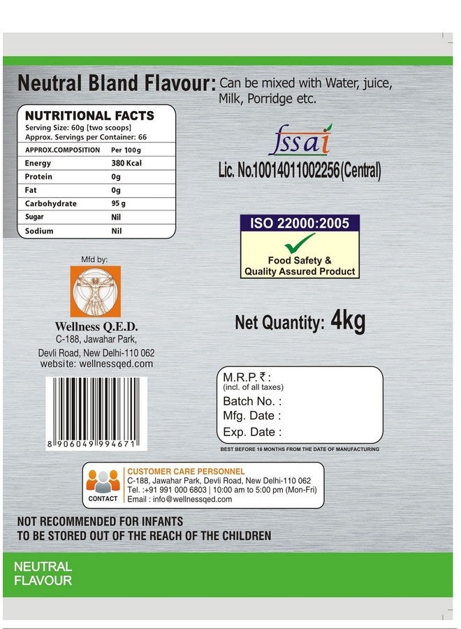 Brio Healthy Carbs 4Kg - 100% Pure Complex Carbohydrate | Easy to Digest | No Sugar & No Flavor Added - Image 5