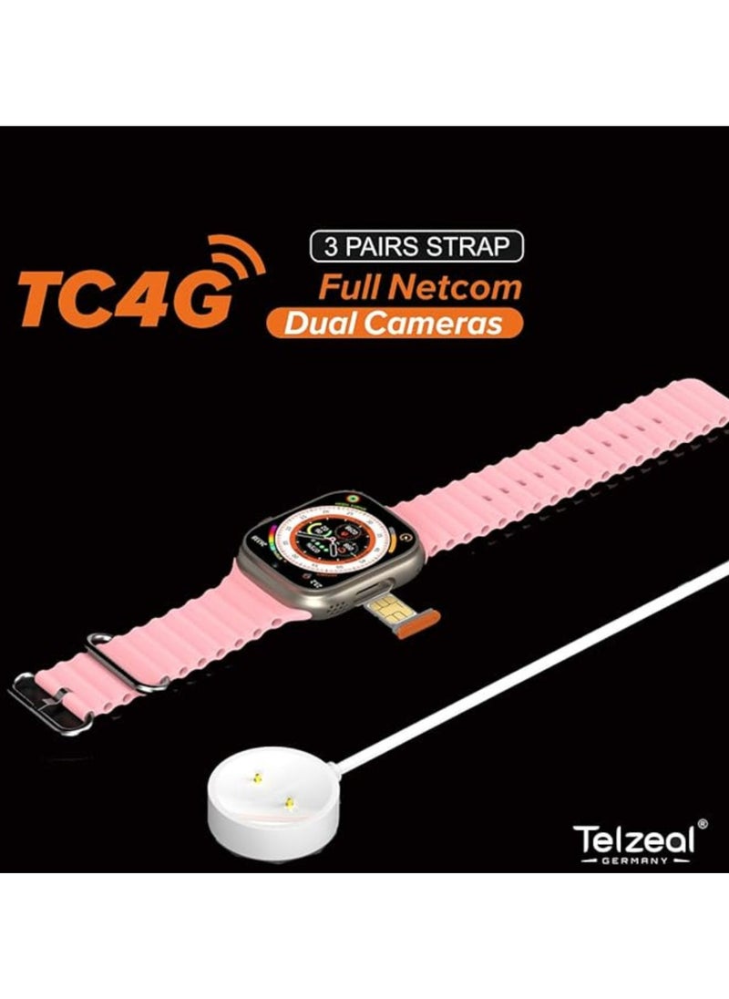 Premium Telzeal Germany TC4G 2.2 Inch Full Screen Display Smart Watch_Gold